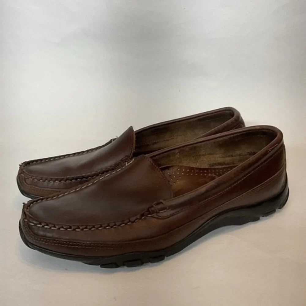 Allen Edmonds Boulder Dark Brown Solid Leather Slip On Loafer Shoes Men 9D‎ USA